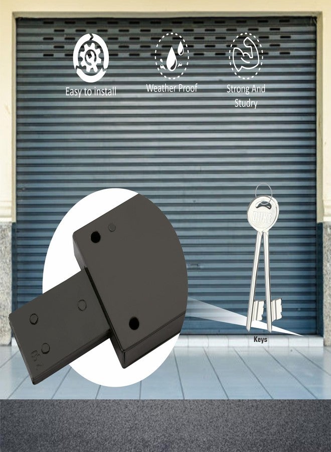 Duke Shutter Lock Sleek Pack of 2 Pieces Rolling Shutter Lock 3 Turn Shutter Locks Locks for Shutter & Main gate Color Black Steel - Image 3